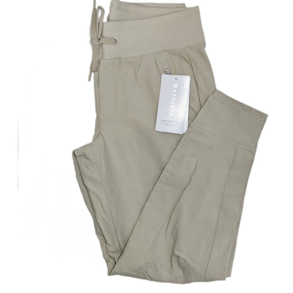 Athleta 6 ecru Trekkie North Jogger pants outdoor adventure hiking trail khaki